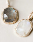 Naomi Eloise: 14k Gold Diamond Gemstone Pendants