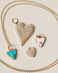 Naomi Eloise: 14k Gold Diamond Heart Pendants