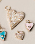 Naomi Eloise: 14k Gold Diamond Heart Pendants