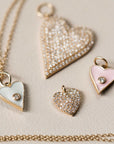 Naomi Eloise: 14k Gold Diamond Heart Pendants