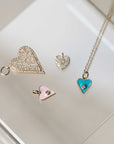 Naomi Eloise: 14k Gold Diamond Heart Pendants