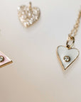Naomi Eloise: 14k Gold Diamond Heart Pendants