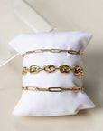 Naomi Eloise: 14k Gold Paperclip/Anchor Link Bracelets