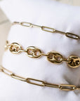 Naomi Eloise: 14k Gold Paperclip/Anchor Link Bracelets