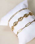 Naomi Eloise: 14k Gold Paperclip/Anchor Link Bracelets