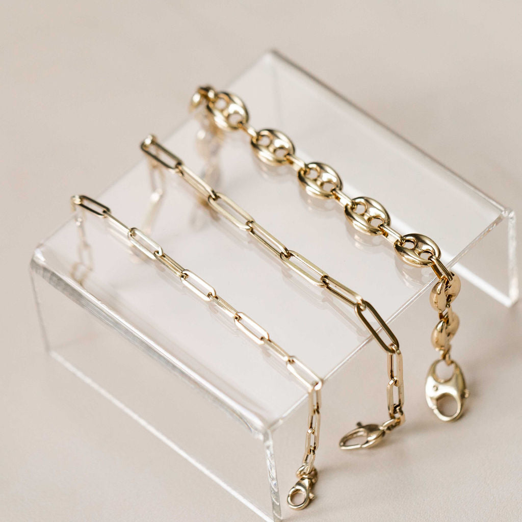 14kt Gold BYO Charm Paperclip Bracelet - La Kaiser