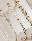Naomi Eloise: 14k Gold Paperclip/Anchor Link Bracelets