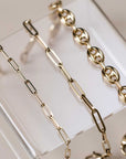 Naomi Eloise: 14k Gold Paperclip/Anchor Link Bracelets
