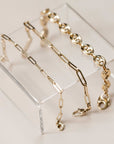 Naomi Eloise: 14k Gold Paperclip/Anchor Link Bracelets