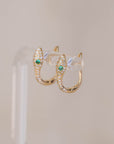 Naomi Eloise: Diamond and Emerald Snake Huggie Earring
