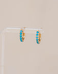 Naomi Eloise: 14k Gemstone  Huggie Earring