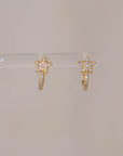 14k Diamond Star Huggie Earring