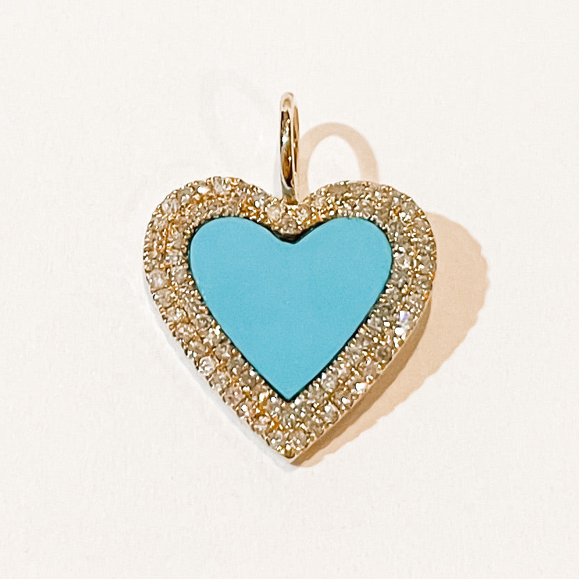 Naomi Eloise: 14k Gold Diamond Heart Pendants