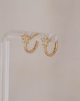 14k Diamond Star Huggie Earring
