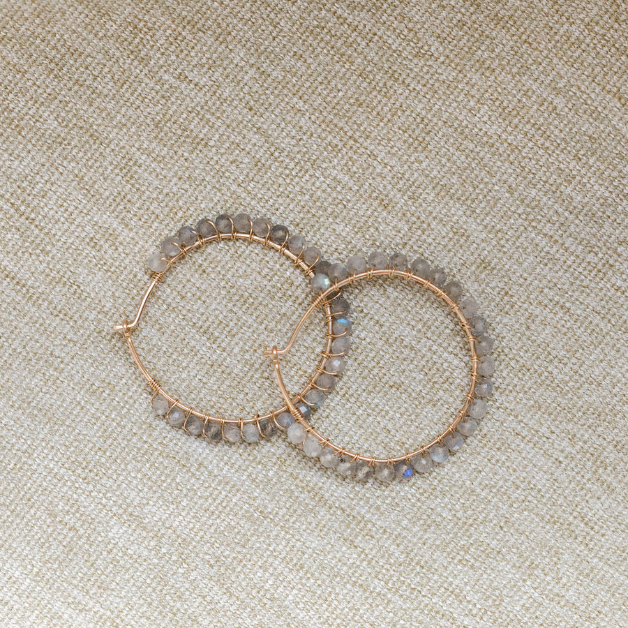 Gemstone Hoop Earring