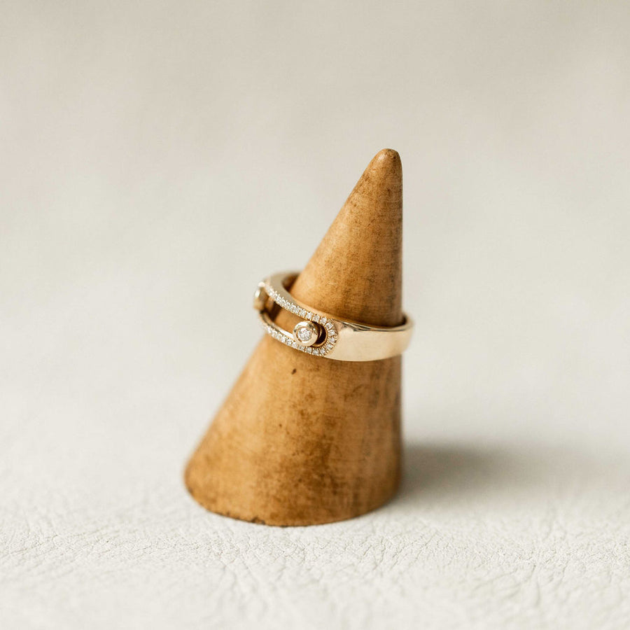 Naomi Eloise: 14k Gold Diamond Slider Ring
