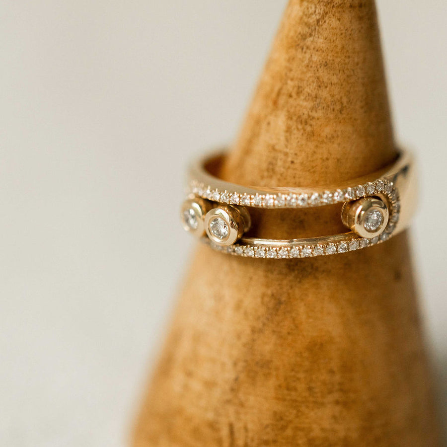Naomi Eloise: 14k Gold Diamond Slider Ring