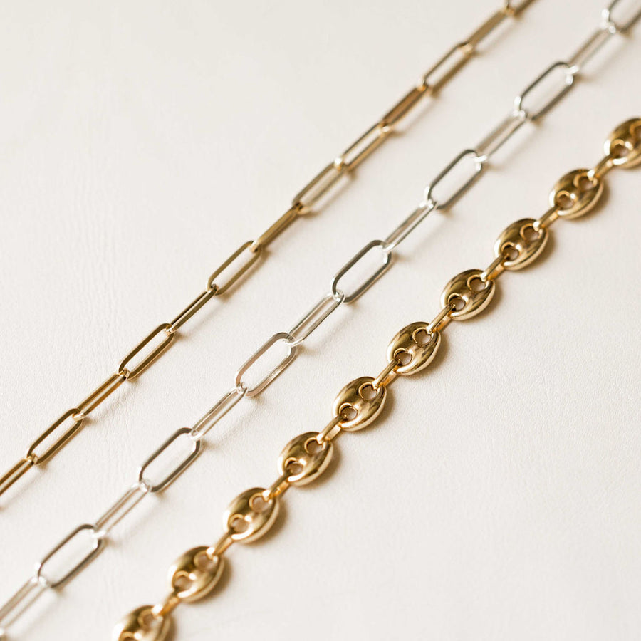Naomi Eloise:  14k Gold Paperclip Chain Necklace