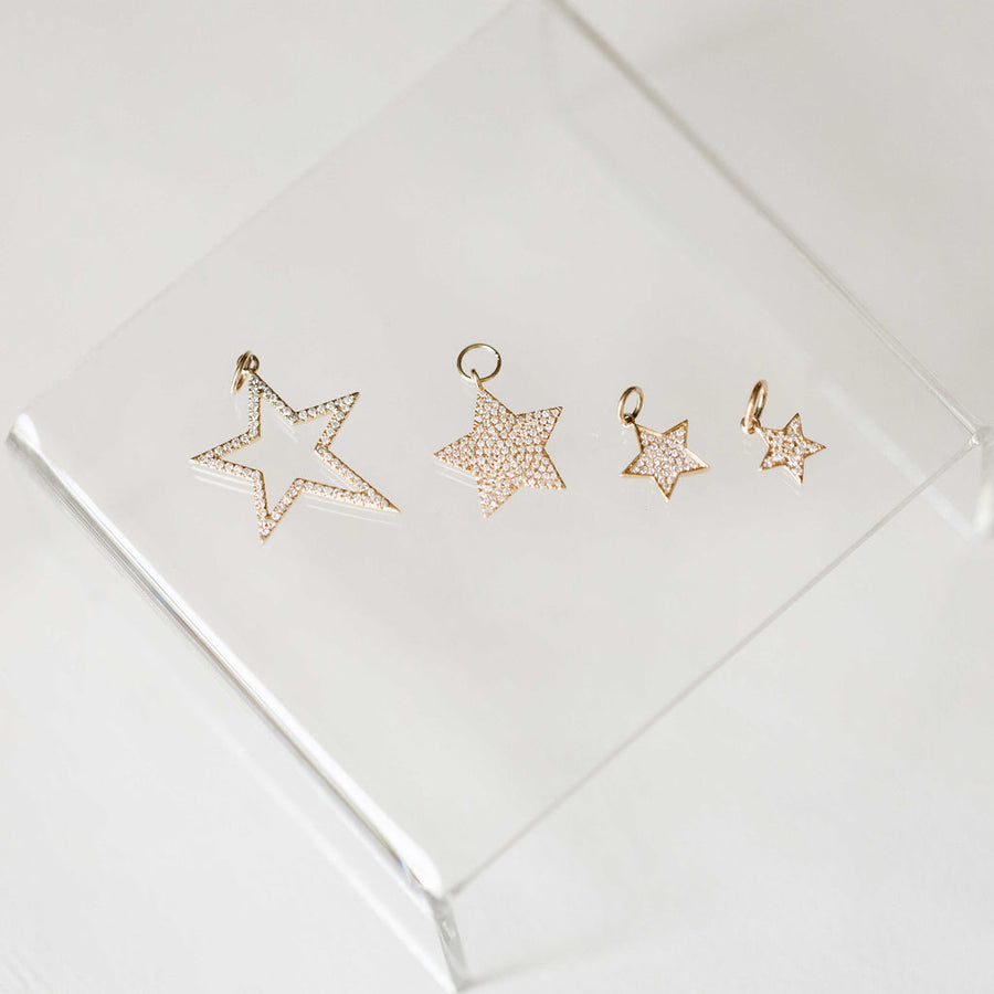 Naomi Eloise: 14k Gold Diamond Star Charms