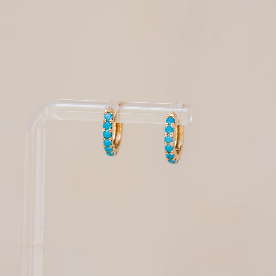 Naomi Eloise: 14k Gemstone  Huggie Earring
