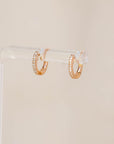 Naomi Eloise: 14k Gold Diamond Baby Huggie Earrings