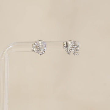 Naomi Eloise: 14k Diamond LO-VE Stud Earrings