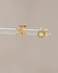 Naomi Eloise:  14k Gold Diamond Tiny X O Earrings