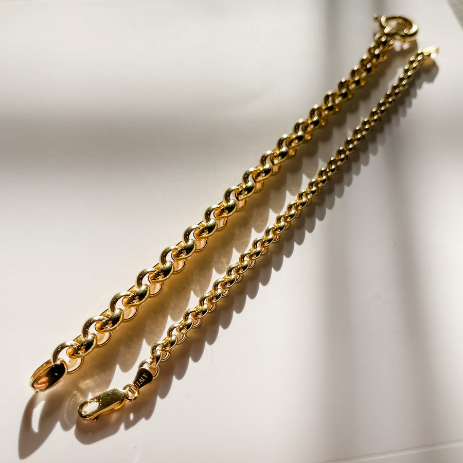 Naomi Eloise: 14k Gold Rolo Chain Bracelet