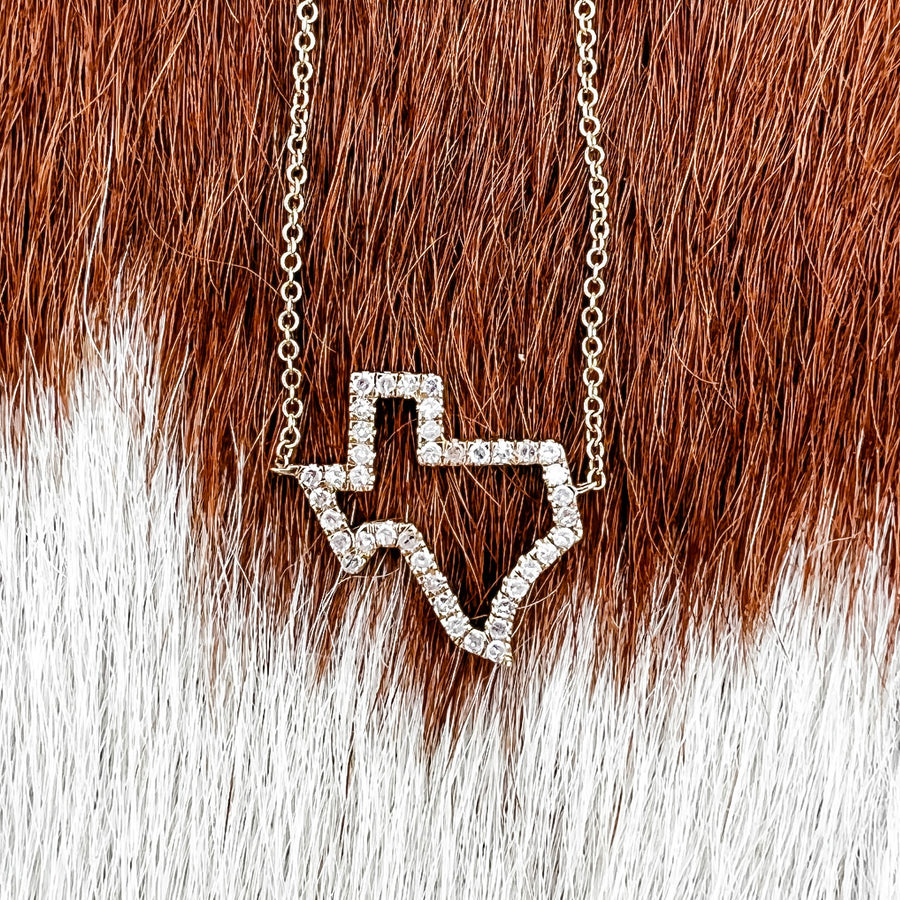 Naomi Eloise: 14k Pavé Diamond Texas Necklace