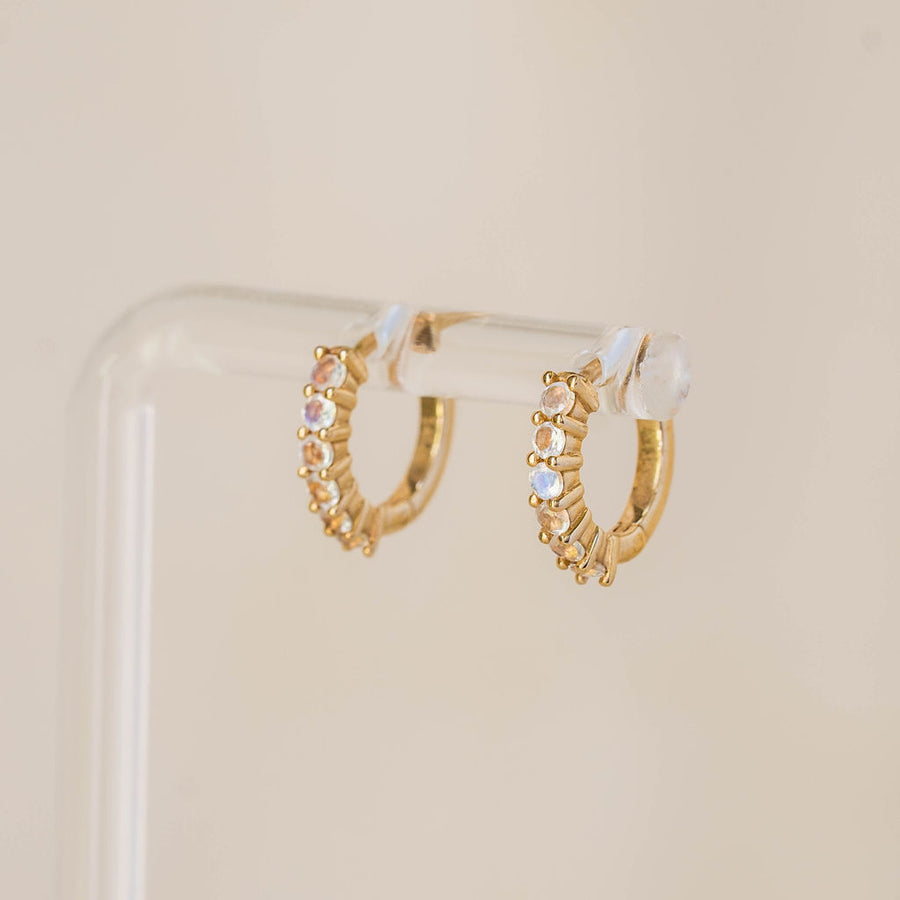 Naomi Eloise: 14k Gemstone  Huggie Earring