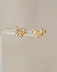 Naomi Eloise: 14k Gold Diamond Butterfly Stud Earring