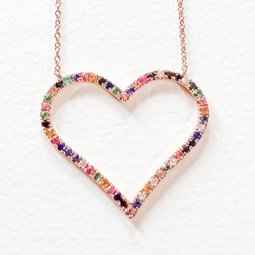 Naomi Eloise: 14k Rose Gold Confetti Heart Necklace